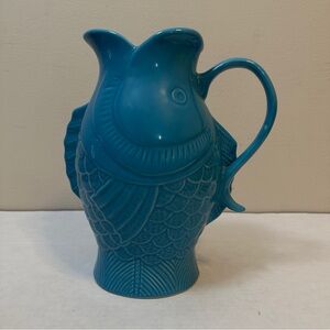 Open Mouth Fish Turquoise Blue Ceramic Koi Pitcher Vase 10 inch
Arlington House